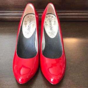 Candy Apple Red Kenzie wedges. Size 6.5